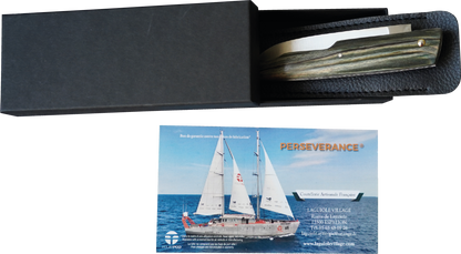 Couteau Laguiole en bois exotique marqué PERSEVERANCE